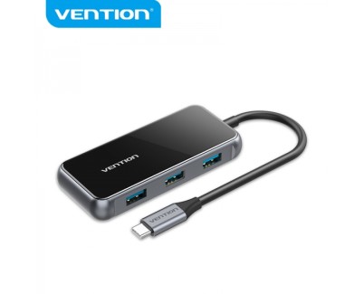 Vention HUB 5 en 1 USB-C a USB3.0*4/PD - 0.15m - Color Gris Piano