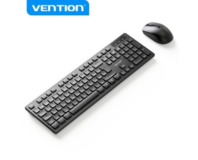 Vention KTD Combo Teclado y Raton Inalambrico - Conexion 2.4GHz - 1200 DPI - 104 Teclas - Color Negro