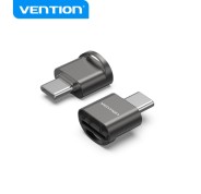 Vention Lector de Tarjetas MicroSD - Interfaz USB 2.0 - Tipo C - Proceso de Galvanoplastia Niquel - Color Negro