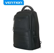 Vention Mochila TechPro SecurePack - Compatible con Portatiles hasta 17\"- Puerto USB - Cremallera con Contraseña - Impermeable - Color Negro