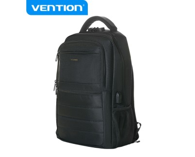 Vention Mochila TechPro SecurePack - Compatible con Portatiles hasta 17\"- Puerto USB - Cremallera con Contraseña - Impermeable - Color Negro