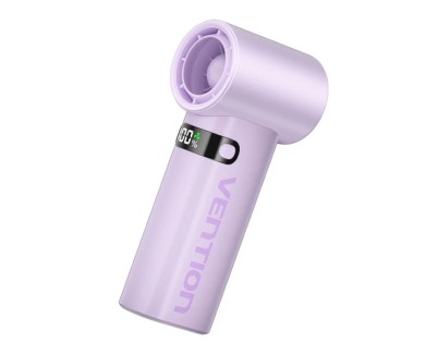 Vention PBE Ventilador de Mano - Velocidad Maxima 17000RPM - Nivel Regulable de 1 a 100 -  Bateria de 3000mAh - Pantalla LED - Conexion USB-C - Ligero y Compacto - Color Morado