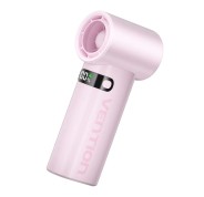 Vention PBE Ventilador de Mano - Velocidad Maxima 17000RPM - Nivel Regulable de 1 a 100 - Bateria de 3000mAh - Pantalla LED - Conexion USB-C - Ligero y Compacto - Color Rosa