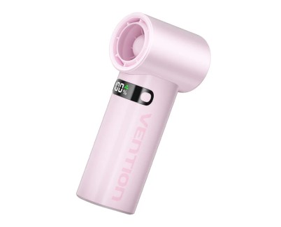 Vention PBE Ventilador de Mano - Velocidad Maxima 17000RPM - Nivel Regulable de 1 a 100 - Bateria de 3000mAh - Pantalla LED - Conexion USB-C - Ligero y Compacto - Color Rosa