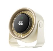 Vention PBJ Pro Ventilador de Sobremesa - Velocidad Maxima 2500RPM - Bateria de 4500mAh - Modo Noche - Pantalla - Conexion USB-C - Color Beige