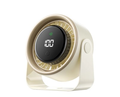 Vention PBJ Pro Ventilador de Sobremesa - Velocidad Maxima 2500RPM - Bateria de 4500mAh - Modo Noche - Pantalla - Conexion USB-C - Color Beige