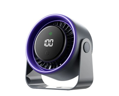 Vention PBJ Pro Ventilador de Sobremesa - Velocidad Maxima 2500RPM - Bateria de 4500mAh - Modo Noche - Pantalla - Conexion USB-C - Color Gris Oscuro