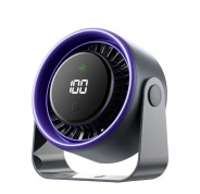 Vention PBJ Ventilador de Sobremesa - Velocidad Maxima 2500RPM - Bateria de 3000mAh - Modo Noche - Pantalla - Conexion USB-C - Color Gris Oscuro