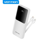 Vention Power Bank 10.000mAh - Multiples interfaces USB - Carga rapida - Salida total 3A - Color Blanco