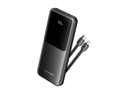 Vention Power Bank 10.000mAh - Multiples interfaces USB - Carga rapida - Salida total 3A - Color Negro