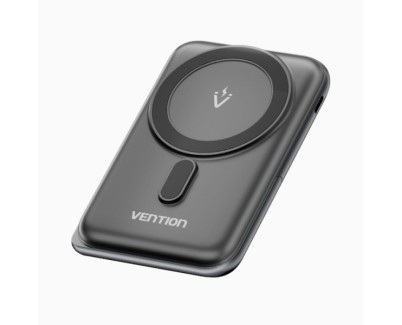 Vention PowerBank 1000mAh Magnetico Inalambrico - USB-C - Carga Rapida 20W - Color Negro