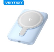 Vention PowerBank 5000mAh Magnetico Inalambrico - USB-C Dual - Carga Rapida 20W - Display Luminoso - Color Azul