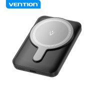 Vention PowerBank 5000mAh Magnetico Inalambrico - USB-C Dual - Carga Rapida 20W - Display Luminoso - Color Negro