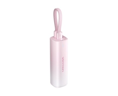 Vention PowerBank 5000mAh - USB-C, Lightning - Carga Rapida 20W - Color Rosa