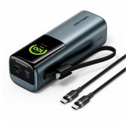 Vention Powerbank de 20000mAh - Potencia de Salida hasta 165W - Cable USB-C Integrado - Power Delivery - USB-A - USB-C - Pantalla TFT - Tecnologia PPS y UFCS - Color Gris