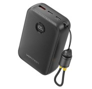Vention Powerbank de 20000mAh - Potencia de Salida hasta 22.5W - USB-A - USB-C - Pantalla LED - Cable USB-C de 17cm - Apto para Viajes Aereos - Color Negro