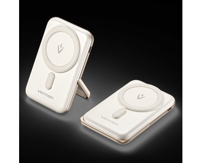 Vention Powerbank Inalambrico Magnetico 10000mAh - USB Tipo-C - Carga Rapida 20W - Entrada Wireless 15W - Material PC+ABS - Color Blanco