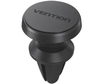 Vention Soporte Magnetico de Smartphone para Coche - Fijacion con Pinza - Aleacion de Aluminio - Silicona - Color Negro