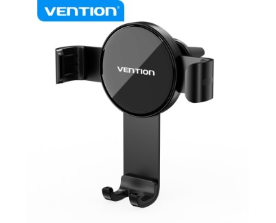 Vention Soporte Telefono Auto Sujecion Automatica - Clip Ventilacion - Estabilidad Triangular - Rotacion Libre - Color Negro