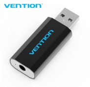 Vention Tarjeta de Sonido Externa USB a CTIA - Color Negro Metalizado
