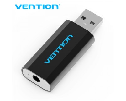 Vention Tarjeta de Sonido Externa USB a CTIA - Color Negro Metalizado