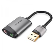 Vention Tarjeta de Sonido USB-A a 2xJack 3.5 Hembra - Color Gris
