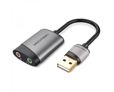Vention Tarjeta de Sonido USB-A a 2xJack 3.5 Hembra - Color Gris