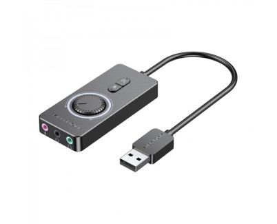 Vention Tarjeta de Sonido USB A a 3x Jack 3.5 Hembra - Color Negro