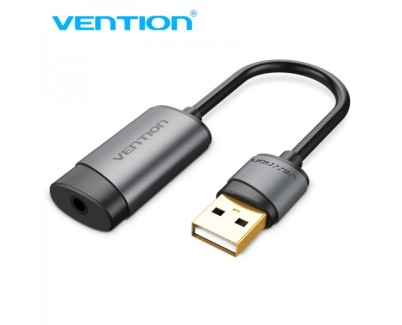 Vention Tarjeta de Sonido USB-A a Jack 3.5 Hembra - Color Gris