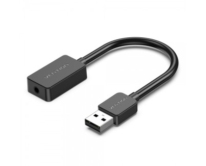 Vention Tarjeta de Sonido USB A a Jack 3.5 Hembra - Color Negro