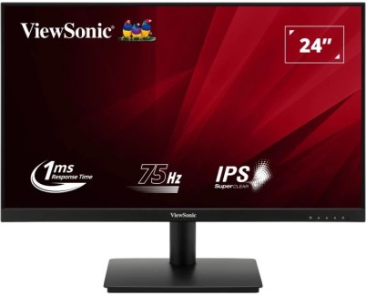 Viewsonic Monitor 23.8\" LED IPS FullHD 75Hz - Respuesta 1ms - Angulo de Vision 178º - 16:9 - VGA, HDMI - VESA 75x75mm - Color Negro
