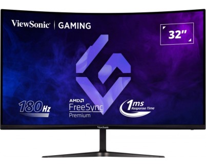 Viewsonic Monitor 32\" VX3218C-2K QHD - 165hz - Respuesta 1ms - 1500R Curve Monitor - 16:9 - 250 nits - 2 HDMI - DisplayPort - Altavoces - Color Negro