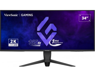 Viewsonic Monitor 34\" VX3480-2K-PRO QHD - 165Hz - Respuesta 1ms - Flat Monitor - 21:9 - 2 HDMI - DisplayPort - Ajustable en Altura - Color Negro
