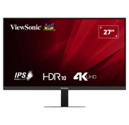 ViewSonic VA2708-4K-HD Monitor LED 27\" IPS UHD 4K HDR - Respuesta 4ms - 16:9 - Ajustable de Inclinacion - HDMI, DisplayPort, Audio - Angulo de Vision 178º - VESA 100x100mm