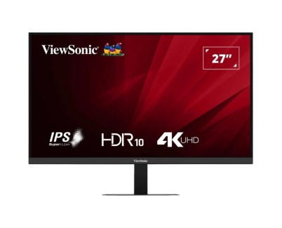 ViewSonic VA2708-4K-HD Monitor LED 27\" IPS UHD 4K HDR - Respuesta 4ms - 16:9 - Ajustable de Inclinacion - HDMI, DisplayPort, Audio - Angulo de Vision 178º - VESA 100x100mm