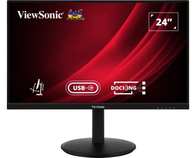 ViewSonic VG2409U-2 Monitor LED 24\" IPS Full HD 1080p HDR - Respuesta 4ms - Altavoces 5W - 16:9 - Ajustable en Altura, Giratorio e Inclinable - HDMI, Audio, USB, RJ45 - Angulo de Vision 178º - VESA 100x100mm