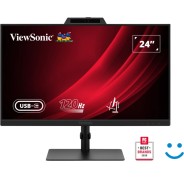 ViewSonic VG2441V Monitor LED 27\" IPS FHD - Respuesta 4ms - Altavoces 4W - Webcam - Ajustable en Altura, Giratorio e Inclinable - HDMI, DisplayPort, USB-C - VESA 100x100mm - Color Negro