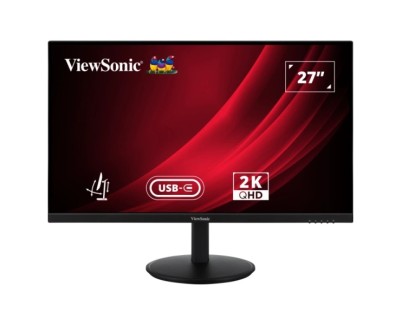 ViewSonic VG2709-2K-MHDU-2 Monitor LED 27\" IPS QHD 2K HDR - Respuesta 4ms - Altavoces 5W - 16:9 - Ajustable en Altura, Giratorio e Inclinable - HDMI, Audio, USB-C - Angulo de Vision 178º - VESA 100x100mm