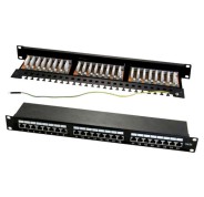 WP Patch Panel de 24 Puertos RJ45 Cat. 6A STP 1U - Color Negro