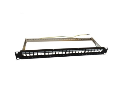 WP Patch Panel de 24 Puertos RJ45 UTP - 1U IDC sin Apantallar - Color Negro