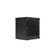 WP RWA-06604-B Armario Mural 6U Fondo 450 - Puerta de Cristal - Cerradura de Seguridad - Color Negro