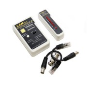 WP Testeador de Red RJ11 / RJ12 / RJ45 / BNC - Color Blanco y Negro