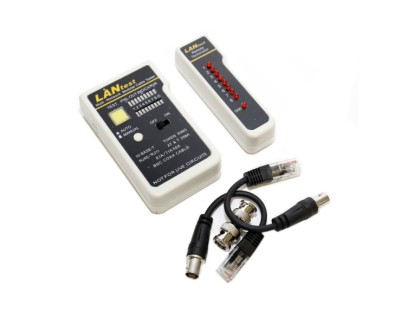 WP Testeador de Red RJ11 / RJ12 / RJ45 / BNC - Color Blanco y Negro