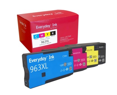 Xerox Everyday HP 963XL Pack de 4 Cartuchos de Tinta Remanufacturados - Reemplaza 3JA30AE/3JA27AE/3JA28AE/3JA29AE/3JA26AE/3JA23AE/3JA24AE/3JA25AE (Chip reforzado contra actualizaciones)
