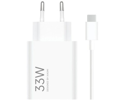 Xiaomi 33W Combo Cargador de Pared para Smartphone USB-A 33W + Cable - Identificacion Inteligente de Dispositivos - Color Blanco