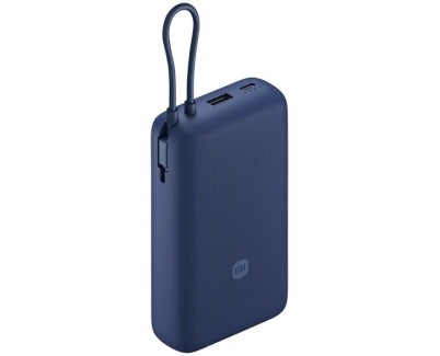 Xiaomi Bateria Externa/Power Bank 20000 mAh con - Carga Rapida 33W - Cable de Carga Integrado - Puertos 1x USB-A , 1x USB-C - Color Azul Oscuro