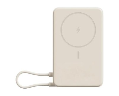 Xiaomi Magnetic Power Bank 10000 con Soporte Integrado - Carga Inalambrica Magnetica - 20W Max - USB C Bidireccional - 5900 mAh / 37 Wh - Pantalla Integrada - Dise&ntilde;o Compacto - Color Beige