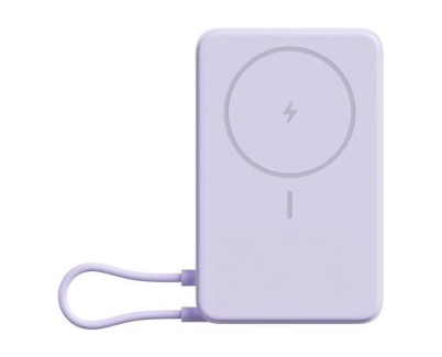 Xiaomi Magnetic Power Bank 10000 con Soporte Integrado - Carga Inalambrica Magnetica - 20W Max - USB C Bidireccional - 5900 mAh / 37 Wh - Pantalla Integrada - Dise&ntilde;o Compacto - Color Purpura