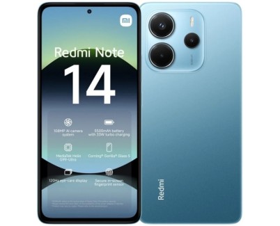 Xiaomi Redmi Note 14 Smartphone Pantalla AMOLED 6.67\" - 6GB - 128GB - Camara Principal 108MP - Bateria 5500mAh - HyperCharge 33W - Color Azul