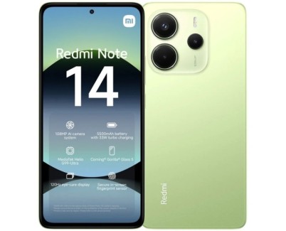 Xiaomi Redmi Note 14 Smartphone Pantalla AMOLED 6.67\" - 6GB - 128GB - Camara Principal 108MP - Bateria 5500mAh - HyperCharge 33W - Color Lima